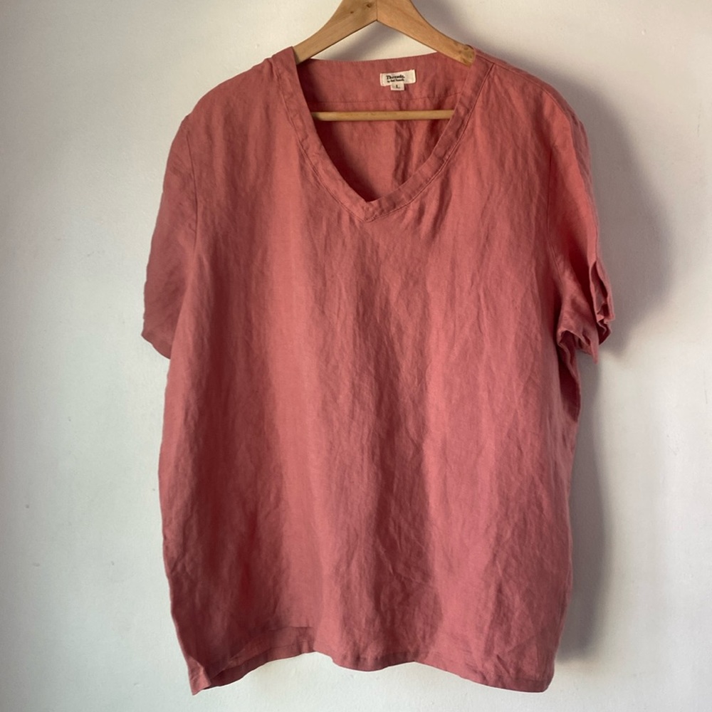 Bed Threads L Linen V Neck Top - Picture 2 of 14